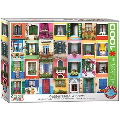 Imagen de EuroGraphics Ventanas Mediterráneas Puzle, Multicolor, 48 x 68 cm (6000 5350)