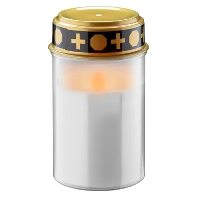 Imagen de goobay 64604 Luz LED para tumbas con batería/Velas exterior/Vela cementerios/Luces funerarias/Luz eterna/Lámpara tumbas/Blanca/Funciona batería 2x AA Mignon