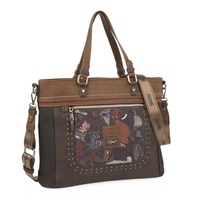 Imagen de SKPAT Bolso Shopper Mujer Elegante, Bolsos De Versátiles, Para Todo Uso, Con Estilo, Universidad 324140, Marron