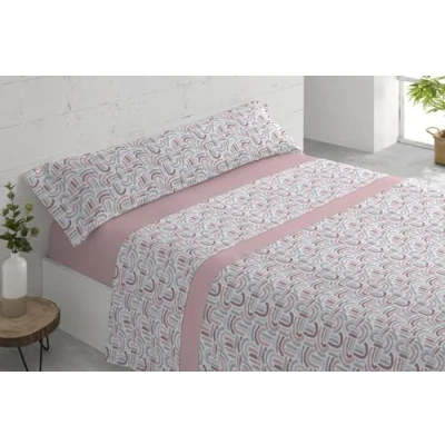 Imagen de Donegal Collections Juego de Sábanas Estampadas 3 Piezas Cama 105 cm Sabanas 105x190 Incluye Sabana Bajera, Encimera, Funda Almohada ARC Rosa