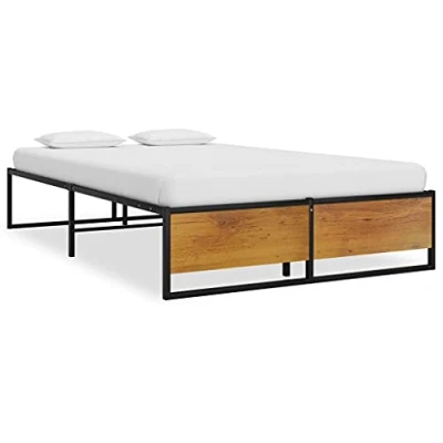 Imagen de vidaXL Estructura de Cama Casa Dormitorio Robusta Duradera Muebles Mobiliario Cómodo Moderna Matrimonial Doble Metal Negro 120x200 cm