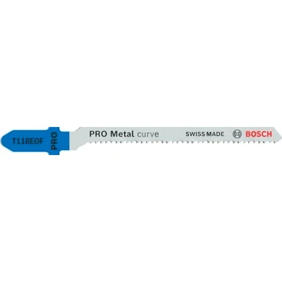 Imagen de Bosch Pro Metal Curve T118EOF Hoja de sierra calar (para chapas acero, chapa longitud 83 mm, profesional)