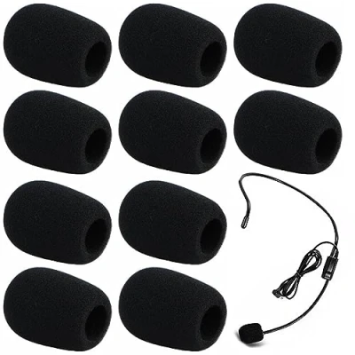 Imagen de 10 Piezas Esponja Microfono,Espuma Microfono,Mini Cubiertas de Micrófono Espuma,para Micrófonos Pequeños,Auriculares Lavalier,Mini Tamaño,8x22x30mm (Negro)