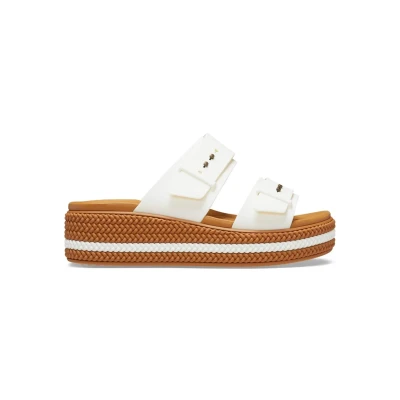 Imagen de Crocs Brooklyn Buckle Low Wedge, Sandalias con cuña Mujer, Yeso, 42 EU