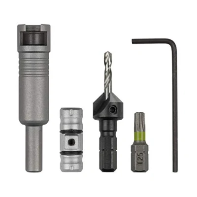 Imagen de wolfcraft Conjunto básico Flipbit de 5 piezas I 3082000 Solución doble soporte intercambiable para taladrar, avellanar y atornillar