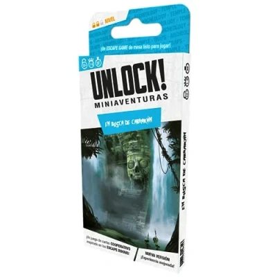 Imagen de Space Cowboys Unlock! Miniaventuras En Busca De Cabrakan Juego Mesa Escape Room para Adultos y Familias a Partir 10 Años 1 6 Jugadores 30 45 Minutos por Partida Español