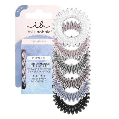 Imagen de Invisibobble Gomas de pelo espiral multicolor reflectivas Power x6 Goma para deporte extra fuerte colores grueso