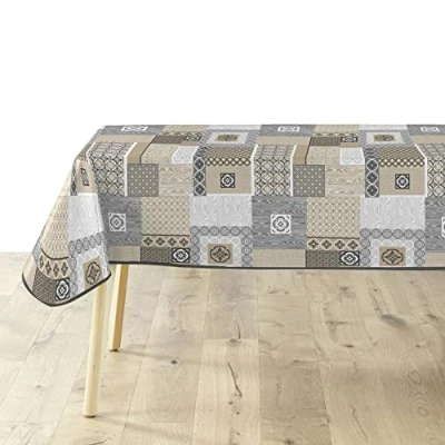 Imagen de Douceur d&#039;Intérieur Mantel Rectangular (140 x 240 cm) Naturaline Azul, Algodón Tejido, Costa