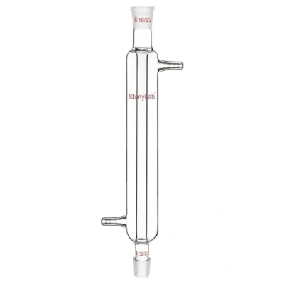 Imagen de stonylab Condensador Liebig con Junta 19/22, Longitud del Recubrimiento de 200 mm Vidrio Borosilicato Laboratorio