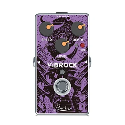 Imagen de Rowin VIBROCK Chorus Tremolo Pedal Monoblock Tamaño Completo Modulación Guitarra True Bypass RE 02