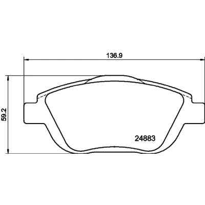 Imagen de HELLA 8DB 355 014 551 Juego de pastillas freno no preparado para indicador desgaste con tornillos pinza accesorios CITROËN: C3 II