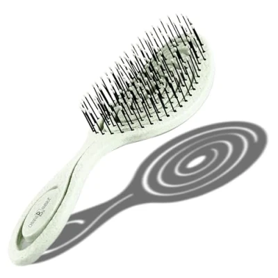 Imagen de Chiara Ambra cepillo para el cabello, ecológico, no tira del pelo, de paja, masajea cuero cabelludo, desenredar contra la caída cabello y encrespamiento un sano