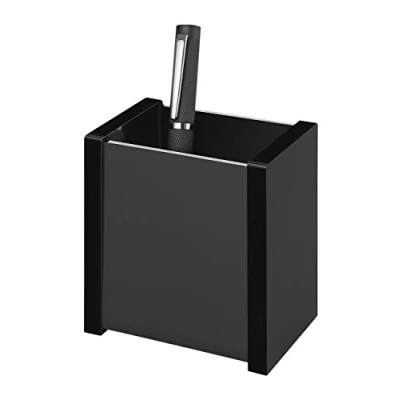 Imagen de WEDO Black Office 634001 Portalápices (cristal acrílico, patas de goma, 8,7 x 6 9,7 cm, en caja regalo), color negro