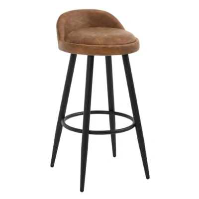 Imagen de WOLTU 1X Taburete Alto de Cocina Bar con Reposapiés Tapizados en Cuero sintético Silla Alta Metal Marrón BH327br 1