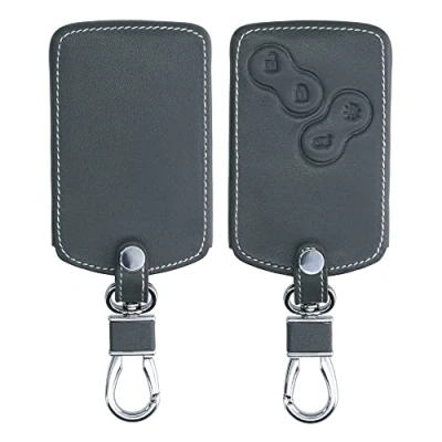 Imagen de kwmobile Carcasa Compatible con Renault Llave de Coche 4 Botones (Solo Keyless Go) Funda Cuero sintético Case para Mando Control Auto Antracita