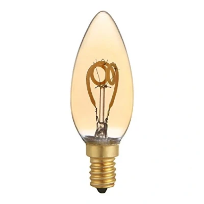 Imagen de LED espiral filamento Rustika Bombilla Oro gelüstert extra blanco cálido 1800 K DIMM Bar &gt;, E14, 3 wattsW, 230.00 voltsV