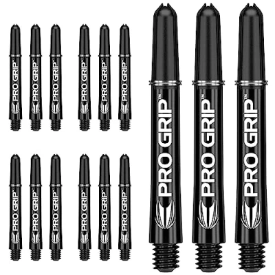Imagen de Target Darts Juego de 5 cañas Pro Grip Total 15 Unidades Plumas para Dardos, Unisex, Negro, Mittel 48mm