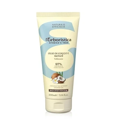 Imagen de L&#039;Erboristica Athena&#039;s Mousse Ducha Terciopelo e Hidratante Crema de Perfumada con Aceite Coco y Aloe Vera 200 ml