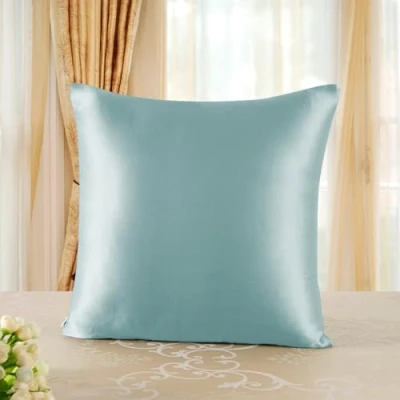 Imagen de townssilk Doble Cara 100% 19 mm Funda de Almohada Seda Pura moras para la Salud del Cabello y Piel Funda, con Cremallera Oculta, 1 Pieza Pezzo,60x60cm, Aquagreen