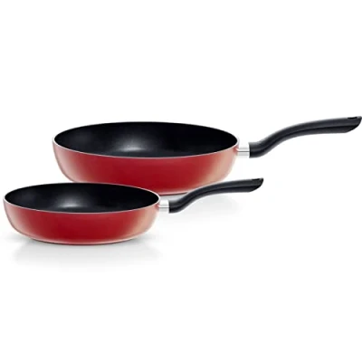 Imagen de Fissler Cenit Red Juego de Sartenes, 2 Piezas, Diámetros 24 cm y 28 cm, Sartenes Aluminio Revestido, Antiadherente, Inducción