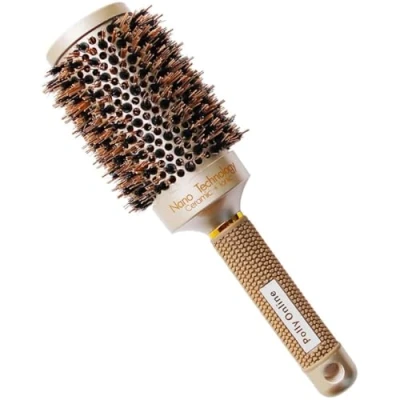 Imagen de cepillo redondo de secado por soplado, cerdas jabalí iónicas, antiestático, para secar el cabello, rizar y alisar