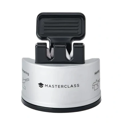 Imagen de MasterClass Smart Sharp Afilador Dual de Cuchillos con 2 Fresas para Afilar y Bruñir Acero Inoxidable Cerámica, Plata