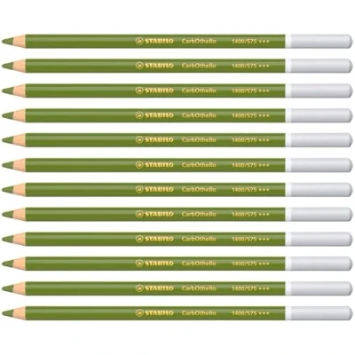 Imagen de Lápiz de Color tiza pastel STABILO CarbOthello Caja con 12 unidades verde hoja