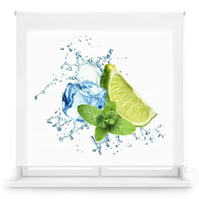 Imagen de Blindecor Digital Cocina Estor Enrollable Translúcido con Estampado Impresión WaterLime 170 x 180 cm (Ancho por Alto) Tamaño de la Tela 167 175 Estores para Ventanas