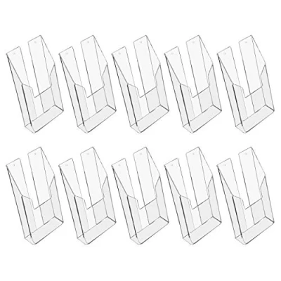 Imagen de HMF 46841 Expositor de folletos para pared, acrílico, 10 unidades, DIN A6, formato vertical, transparente