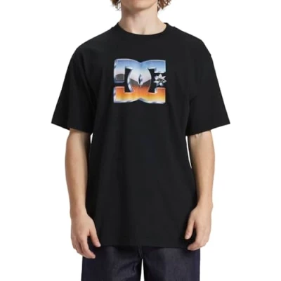 Imagen de DC Shoes Chrome STAR HSS Camiseta estampada, Hombre, Talla: Large, Kvjy black garment dye