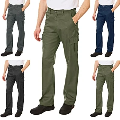 Imagen de Lee Cooper LCPNT205 Pantalón cargo clásico de trabajo con bolsillos múltiples, cuidado fácil y resistente, para hombre, Caqui, 34W / 29L