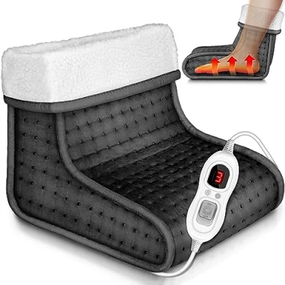 Imagen de sinnlein Calientapiés Bota Calefactora con 6 Niveles de Temperatura Calefacción Eléctrica para Pies Calienta Desconexión Automática Protección contra Sobrecalentamiento (Antracita)