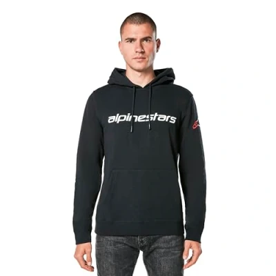 Imagen de Alpinestars Linear Wordmark Hoodie V3 Sudadera, Negro/Rojo/Blanco, XXL para Hombre