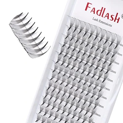 Imagen de Volumen Ruso Pestañas Pelo a 8D 0.07mm C Curl 8 14mm Prefabricados Extensiones de Lashes Pestañas(8D mix8 14)