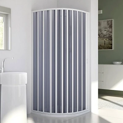 Imagen de Forte Mampara de Ducha Semicircular 80x80 CM Radio 55 H185 PVC Mod. Sharp Lateral