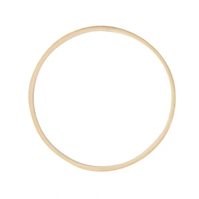Imagen de INVEES Aro floral de madera bambú, anillos macramé para decoración coronas, manualidades (40 cm)