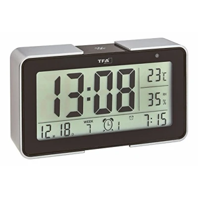 Imagen de TFA Dostmann 60.2540 Despertador electrónico Melody con Diferentes Tonos de Alarma (Negro baterías)