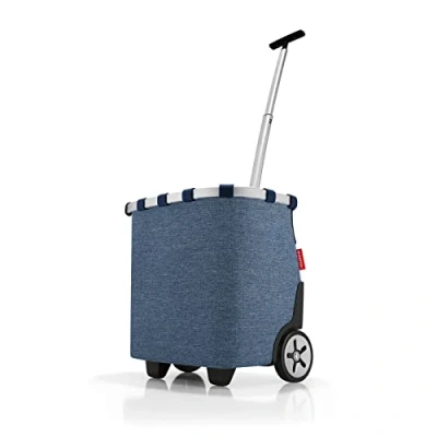 Imagen de reisenthel carrycruiser Carro de la Compra Dos Ruedas portátil con Correa Ajustable para Hombro, Estructura Estable Aluminio, Material Resistente al Agua, en Azul Twist Blue