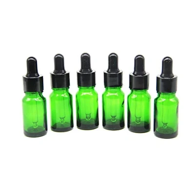 Imagen de YIZHAO Verde Frasco Cuentagotas Cristal 10ml, con Goteros Cristal, para Aceite Esencial, Laboratorio, Aromaterapia, Fragancia, Masaje, Cosméticos, Viajes 12Pcs