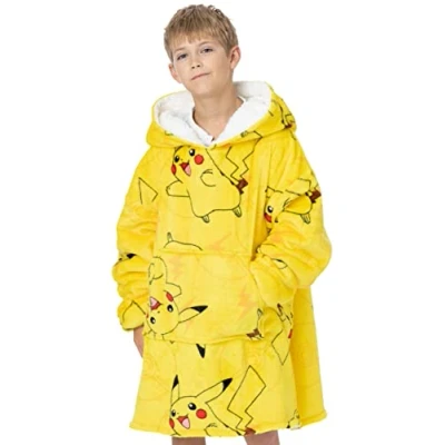 Imagen de Pokémon Kids de Gran tamaño su Capucha Pikachu o Pokeball Sherpa Fleece Un