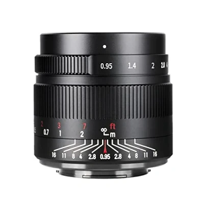 Imagen de 7artisans 35mm F0.95 Gran Apertura APS C Lente Manual Fijo para Panasonic/Olympus M4/3 MFT Montaje cámara sin Espejo (Negro)