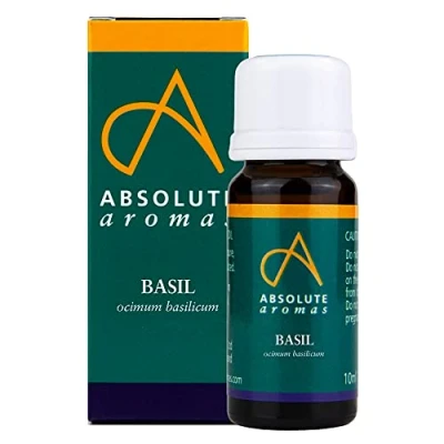 Imagen de Absolute Aromas Aceite esencial de albahaca 10 ml, 100% puro, natural, sin diluir, vegano y libre crueldad, para uso en difusores mezclas aromaterapia
