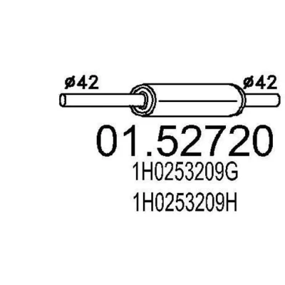 Imagen de MTS 01.52720 Silenciador Intermedio 808 VOLKSWAGEN: GOLF 3 Variant, 3, Vento
