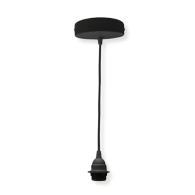 Imagen de HALOTEC. Portalámparas e27 metal para lámparas colgantes Colgante Lámpara techo Negro Portalamparas Floron lampara con cable textil 1m Arandela Sujeción Pantalla