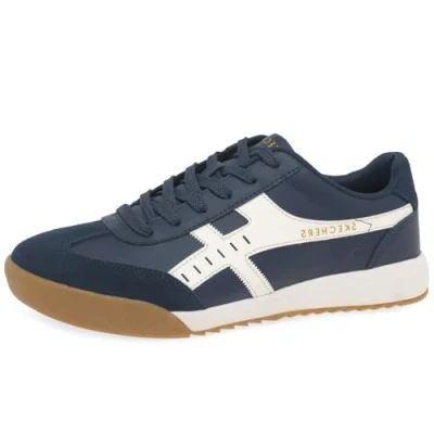 Imagen de Skechers Zinger Manzanilla Totale, Zapatillas Hombre, Azul Marino Duraleather Suede White Trim, 39 EU