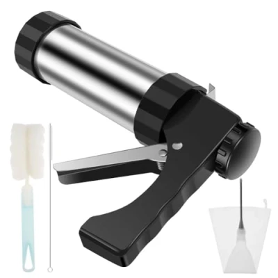 Imagen de RIKEL Churrera Churro Maker Machine Kit de Acero Inoxidable para Hacer Churros con 3 Boquillas Diferentes Pastelera Hueca
