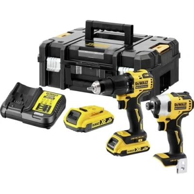 Imagen de DEWALT DCK2062D2T QW Kit de Herramientas XR 18V, Taladro Percutor (DCD709), Atornillador Impacto (DCF809), 2 Baterías Litio 2Ah, Maletín TSTAK II