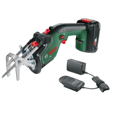 Imagen de Bosch Home and Garden Sierra de jardín a batería Keo (1 2,0 Ah, Sistema 18 V, diámetro Corte 80 mm, con Hoja Suiza precisión para Madera incluida, en Embalaje cartón)