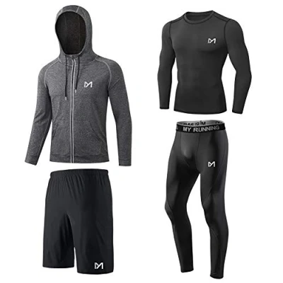 Imagen de MEETYOO Camiseta de Compresión para Hombre, Leggings Deportivos, Pantalones Correr, Funcional Compresión, Ropa Gimnasio y Fitness