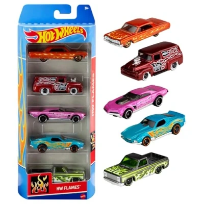 Imagen de Hot Wheels Paquete de 5 autos a escala 1:64, regalo para coleccionistas y niños partir 3 años (los estilos pueden variar), 01806